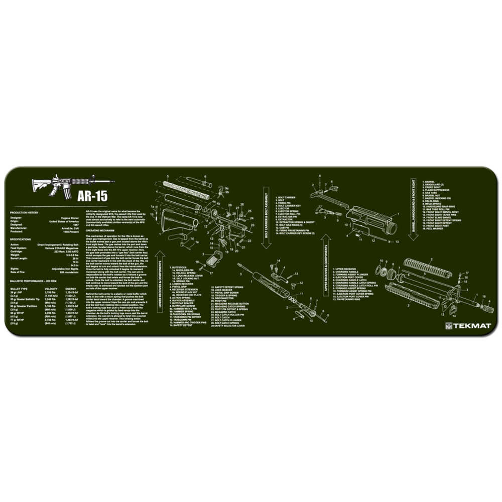 TEKMAT ARMORERS BENCH MAT 12"X36" AR-15 OLIVE DRAB - for sale