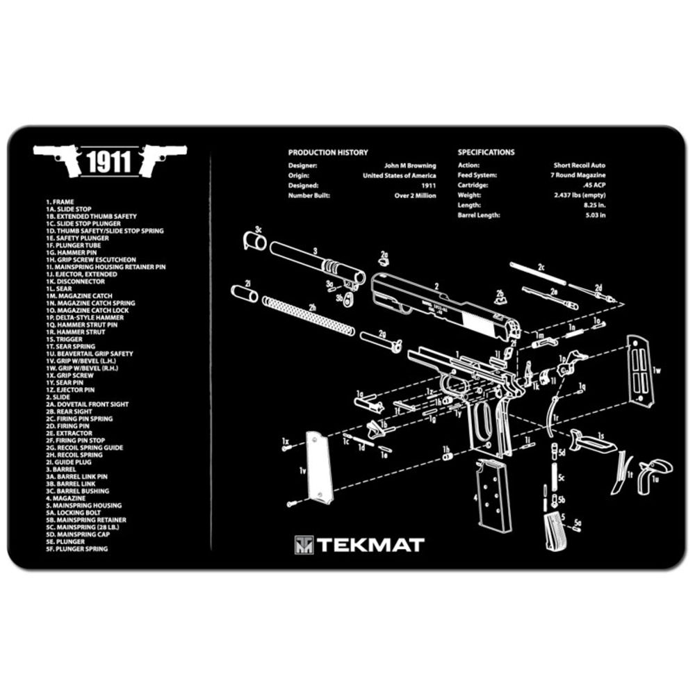 TEKMAT ARMORERS BENCH MAT 11"X17" 1911 PISTOL - for sale