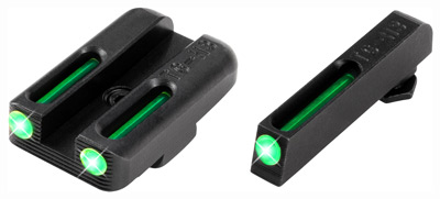 TRUGLO SIGHT SET FOR GLOCK 42/43 TRITIUM/FIBER OPT GREEN - for sale