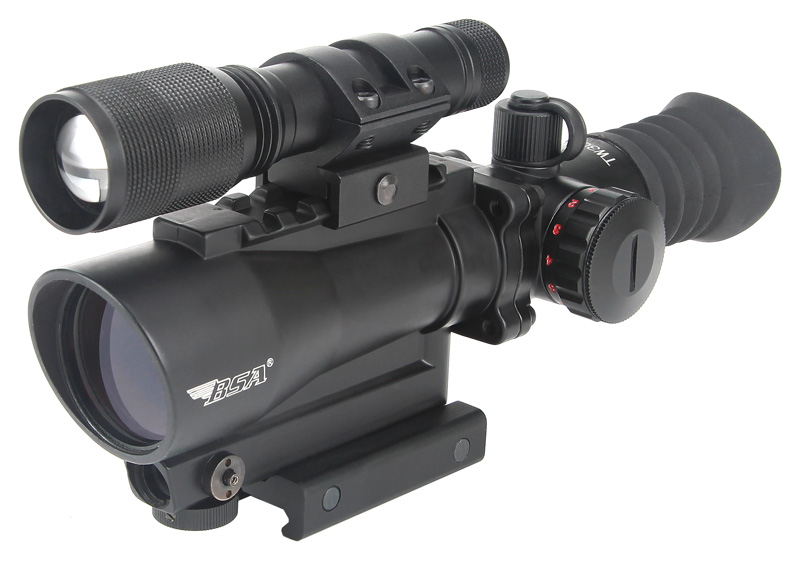 BSA OPTICS|GAMO OUTDOOR - 30MM  Red Dot with Laser and Flashlight -  for sale