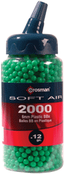 CROSMAN SOFTAIR 6MM PLASTIC BB'S 2000 COUNT JAR WITH SPOUT - for sale