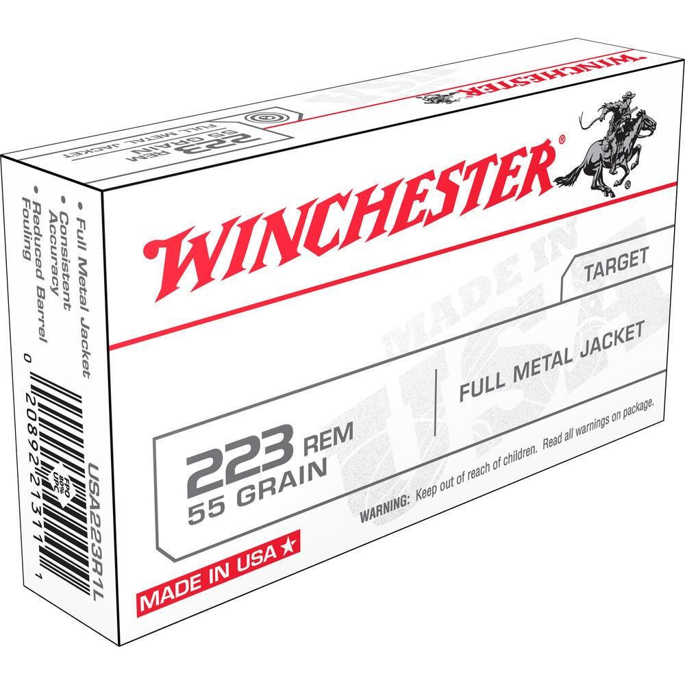 WINCHESTER USA 223 REMINGTON 55GR FMJ 20RD 50BX/CS - for sale