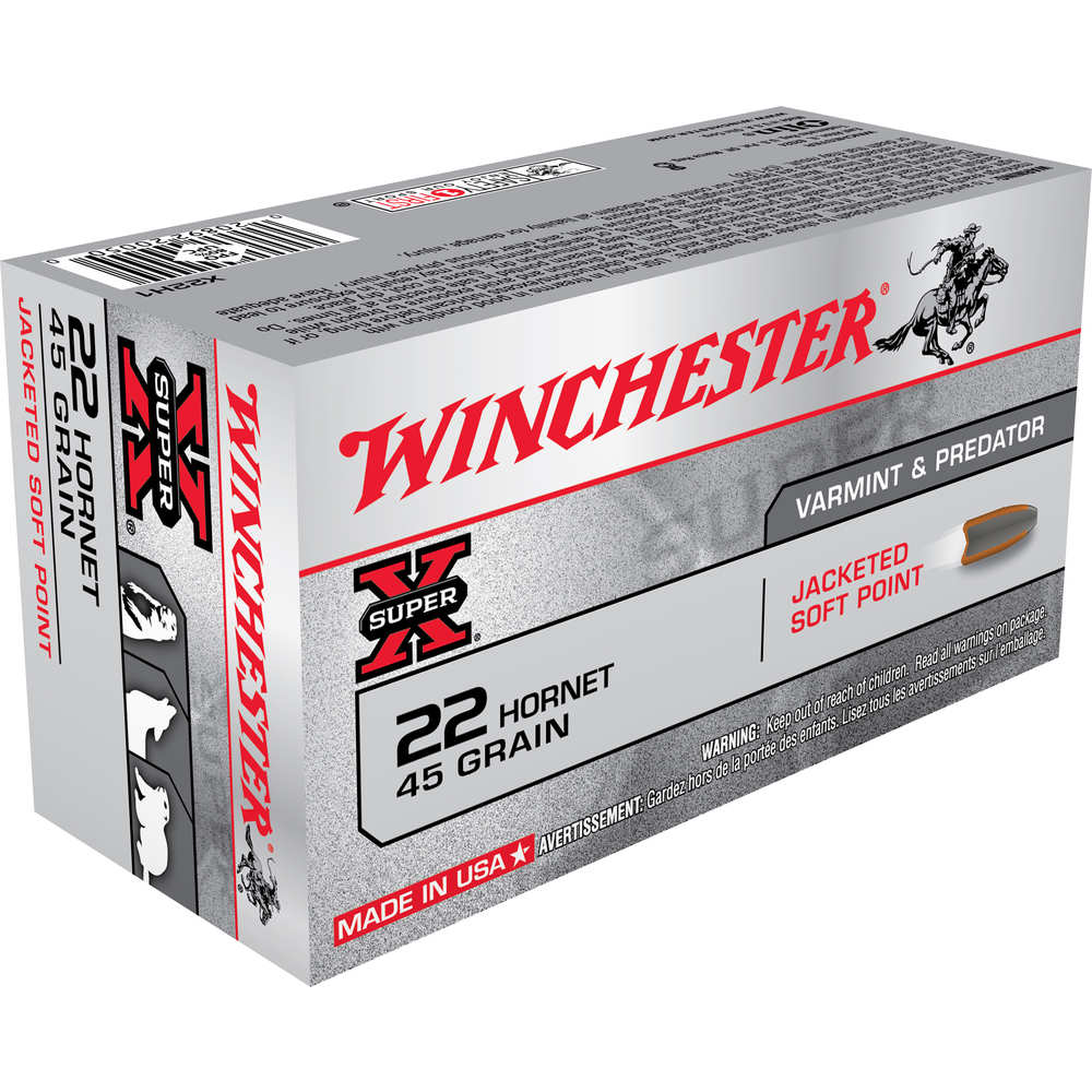 WINCHESTER SUPER-X 22 HORNET 45GR JSP 50RD 10BX/CS - for sale